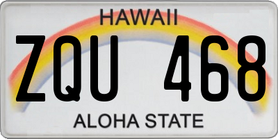 HI license plate ZQU468