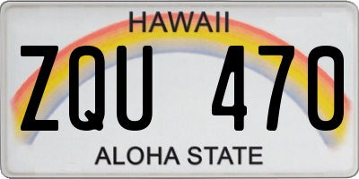 HI license plate ZQU470