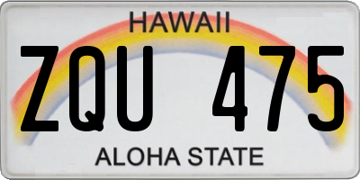 HI license plate ZQU475