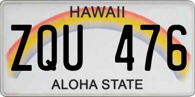 HI license plate ZQU476