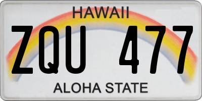 HI license plate ZQU477