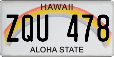 HI license plate ZQU478