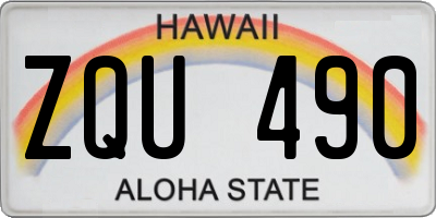 HI license plate ZQU490