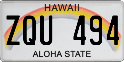 HI license plate ZQU494