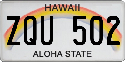 HI license plate ZQU502