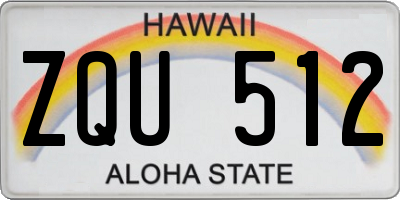 HI license plate ZQU512