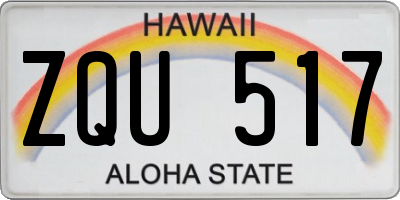 HI license plate ZQU517