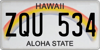 HI license plate ZQU534