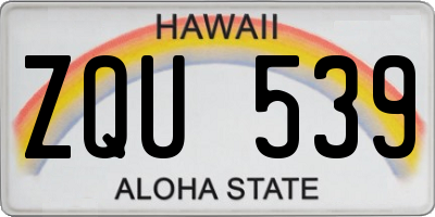 HI license plate ZQU539