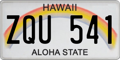 HI license plate ZQU541