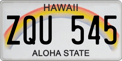 HI license plate ZQU545