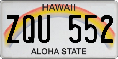 HI license plate ZQU552