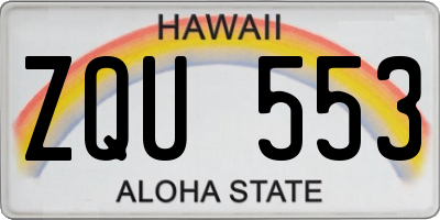 HI license plate ZQU553