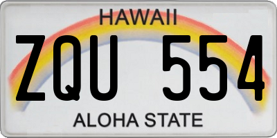HI license plate ZQU554