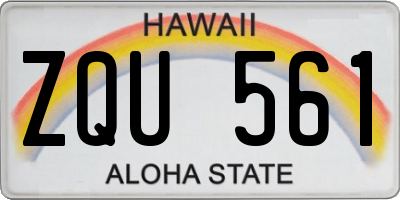 HI license plate ZQU561