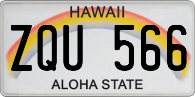 HI license plate ZQU566