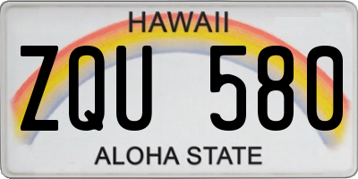 HI license plate ZQU580