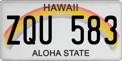 HI license plate ZQU583