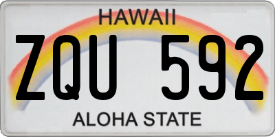 HI license plate ZQU592