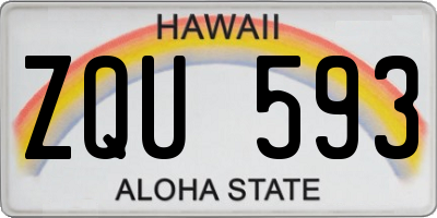 HI license plate ZQU593