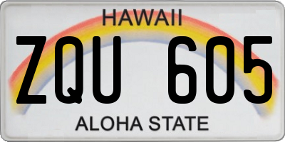HI license plate ZQU605