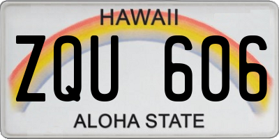 HI license plate ZQU606