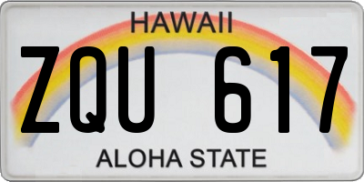 HI license plate ZQU617