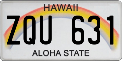 HI license plate ZQU631