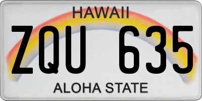 HI license plate ZQU635