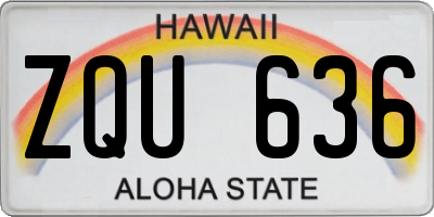 HI license plate ZQU636