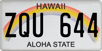 HI license plate ZQU644