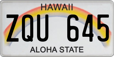 HI license plate ZQU645
