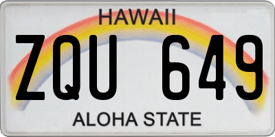 HI license plate ZQU649