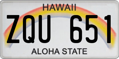 HI license plate ZQU651