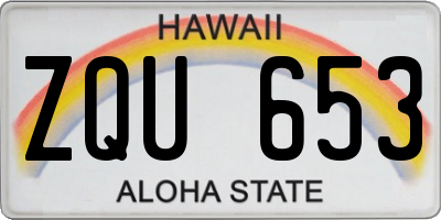HI license plate ZQU653