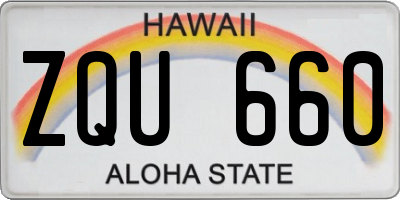 HI license plate ZQU660