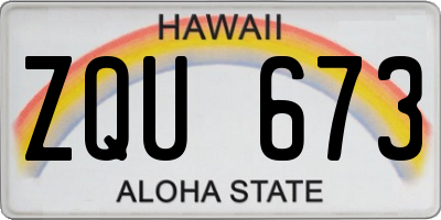 HI license plate ZQU673