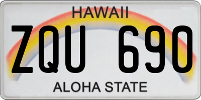 HI license plate ZQU690