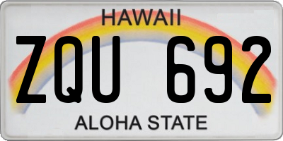 HI license plate ZQU692