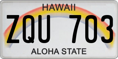 HI license plate ZQU703