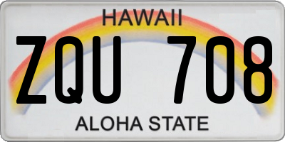 HI license plate ZQU708