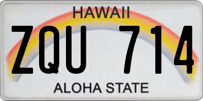 HI license plate ZQU714