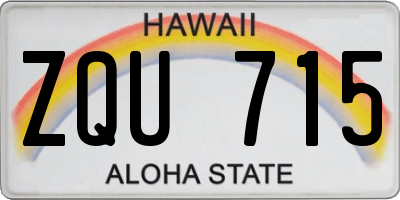 HI license plate ZQU715