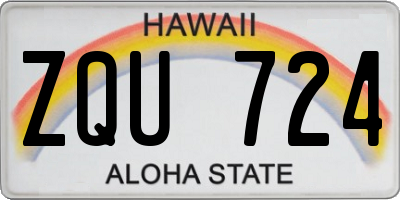 HI license plate ZQU724