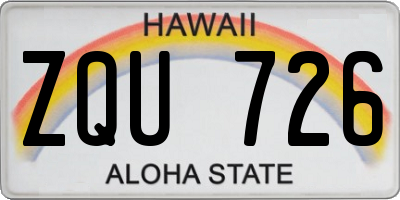 HI license plate ZQU726