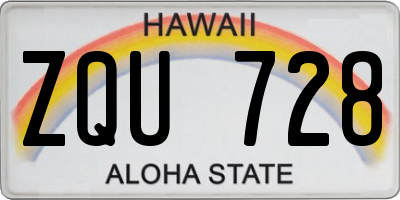 HI license plate ZQU728