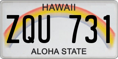 HI license plate ZQU731