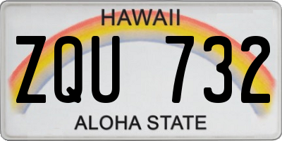 HI license plate ZQU732
