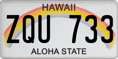 HI license plate ZQU733