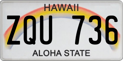 HI license plate ZQU736